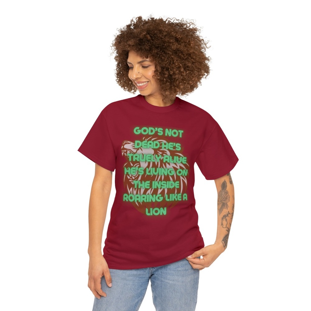 God’s not dead. Custom Christian unisex graphic tee shirt